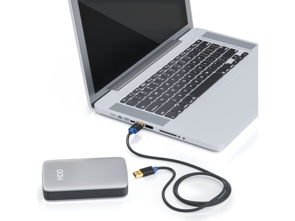 deleyCON MK745, 3 m, USB A, USB A, USB 3.2 Gen 1 (3.1 Gen 1), 5 Gbit/s, Sort