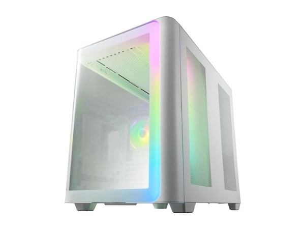 FSP M580-BA, Midi Tower, PC, Hvit, ATX, Micro ATX, Mini-ITX, Glass, SPCC, Spilling