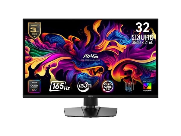 MSI MAG 322UP E16 - OLED-skjerm - gaming - 32" (31.5" synlig) - 3840 x 2160 UHD @ 165 Hz - 1000 cd/m² - 1500000:1 - DisplayHDR 400 True Black - 0.0...