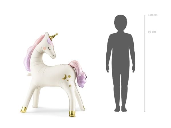 PartyDeco FB247, Ilmapallo, Kalvo, Monivärinen, Poika/tyttö, Einhorn, 860 mm