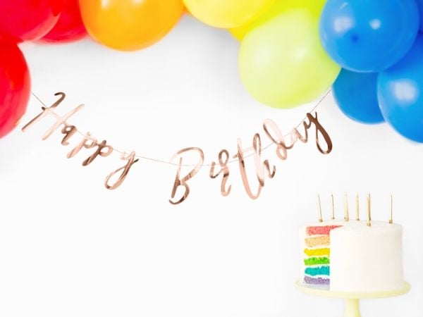 PartyDeco GRL75-019R, Vimpler, Papir, Rosegull, Bursdag, Vegg, Gutt/Jente