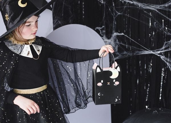 PartyDeco TNP26, Gavepapirbag, Svart, Bilde, Halloween, Matt, Inne/Ute