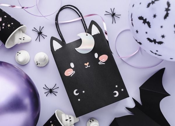 PartyDeco TNP26, Gavepapirbag, Svart, Bilde, Halloween, Matt, Inne/Ute