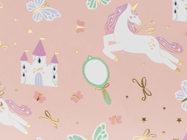 PartyDeco TNP38, Gavepapirbag, Flerfarget, Rosa, Mønster, Gratulasjoner, Glanset/matt, Til enhver anledning