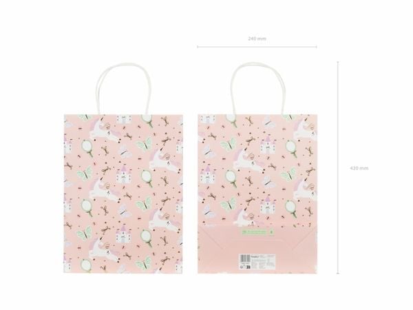 PartyDeco TNP38, Gavepapirbag, Flerfarget, Rosa, Mønster, Gratulasjoner, Glanset/matt, Til enhver anledning