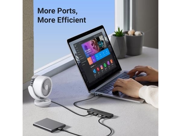 USB HUB Ugreen Adapter UGREEN 4in1 25851 Hub USB-A til 4x USB-A (svart)