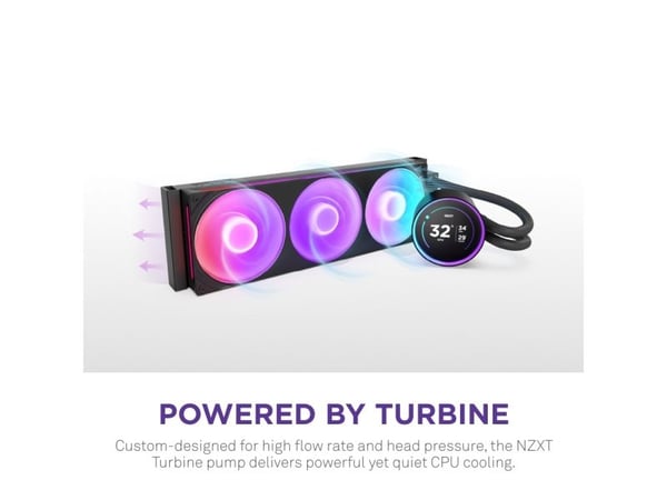 NZXT Kraken Elite 420 RGB, Alt-i-ett væskekjøler, 14 cm, Svart