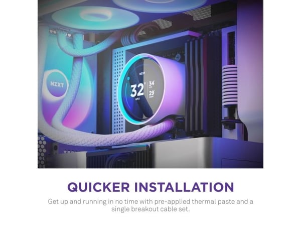 NZXT Kraken Elite 420 RGB, Alt-i-ett væskekjøler, 14 cm, Hvit
