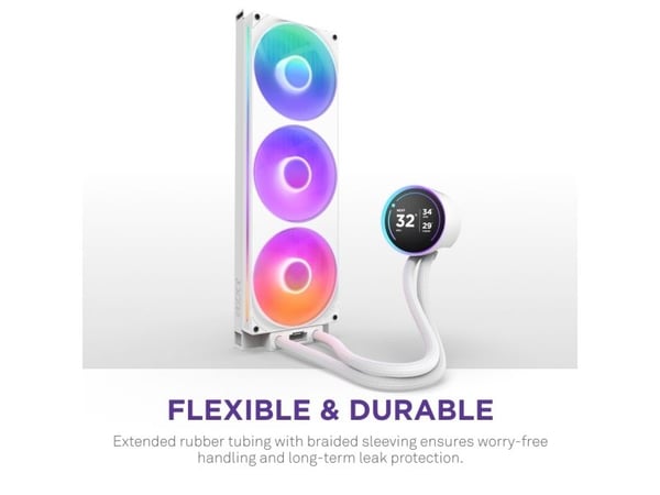 NZXT Kraken Elite 420 RGB, All-in-one vätskekylare, 14 cm, Vit