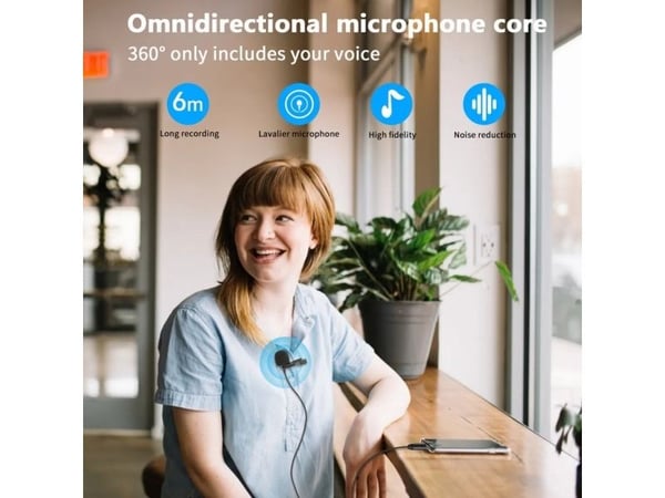 BOYA BY-M1 PRO II, Lavalier/lapel-mikrofon, -32 dB, 50 - 20000 Hz, 78 dB, Retningsuavhengig, Koblet med ledninger (ikke trådløs)
