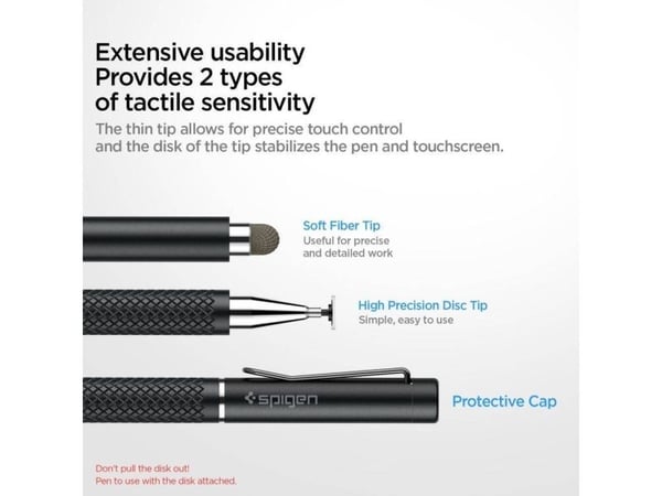 Spigen stylus SPIGEN UNIVERSAL STYLUS PEN MUSTA