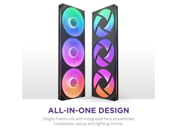 NZXT F Series F420 RGB Core - Enkeltramme vifte enhet - 120 mm - svart