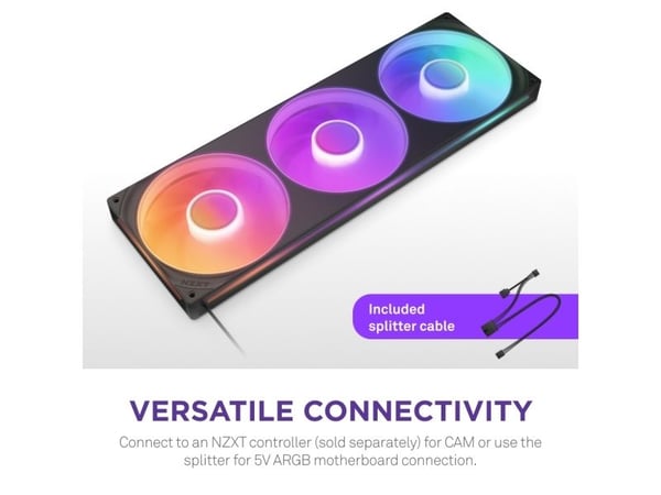 NZXT F Series F420 RGB Core - Enkeltramme vifte enhet - 120 mm - svart