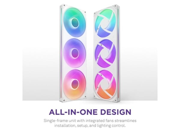 NZXT F420 RGB Core, Tuuletin, 14 cm, Valkoinen