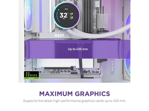 NZXT H9 Flow RGB, Midi Tower, PC, Valkoinen, ATX, EATX, mikro ATX, Mini-ITX, Verkko, SGCC, Karkaistu lasi, 16,5 cm