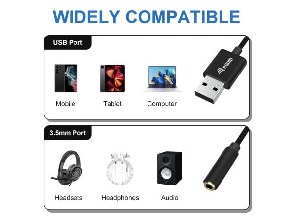 Equip 147945, 3,5 mm, liitin, USB Type-A, liitin, 0,15 m, Lajittelu