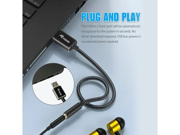 Equip 147945, 3,5 mm, liitin, USB Type-A, liitin, 0,15 m, Lajittelu