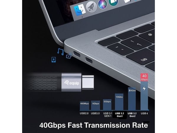Varustus 128410, 0,13 m, USB C, USB C, USB4 Gen 3x2, 40 Gbit/sek., Lajittelu