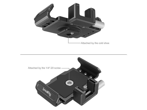 SmallRig 3272, SSD-beslag, Sort, Aluminium, Rustfrit stål, 1/4-20", Samsung T5/T7 SSD, 57 mm