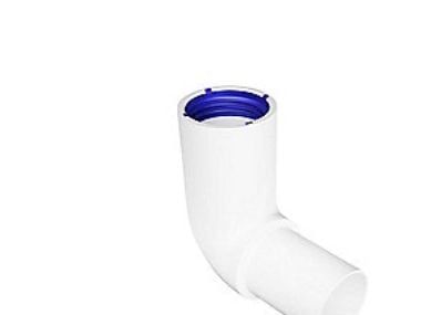 Purus vinkel i 90 grader med indstik muffe/spids Ø32 mm i hvid PP