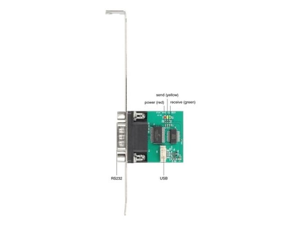 Delock - Seriell adapter - USB 2.0 - RS-232 x 1 - grønn