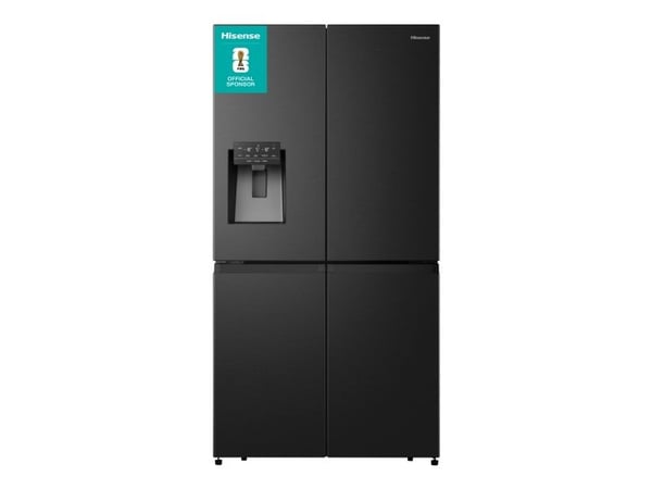 Hisense RQ760N4SBFE, Frittstående, Amerikansk dør, Svart, Berøringskontroll, LED, På dør