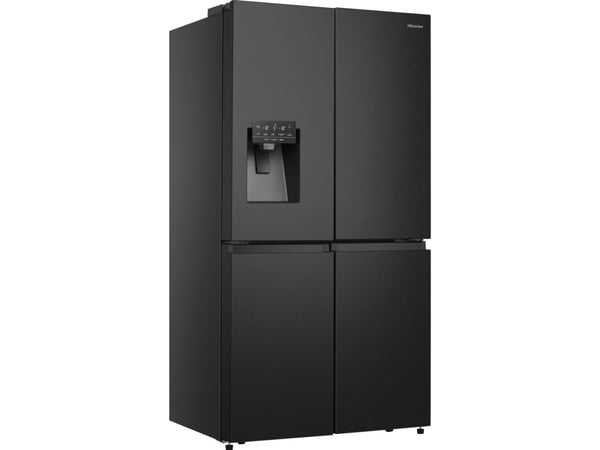 Hisense RQ760N4SBFE, Frittstående, Amerikansk dør, Svart, Berøringskontroll, LED, På dør