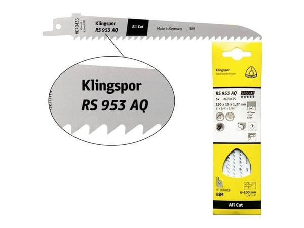 Klingspor KLINGSPOR RECIMER SAGBLAD 150x19x1,27mm RS 953 AQ /5 stk.