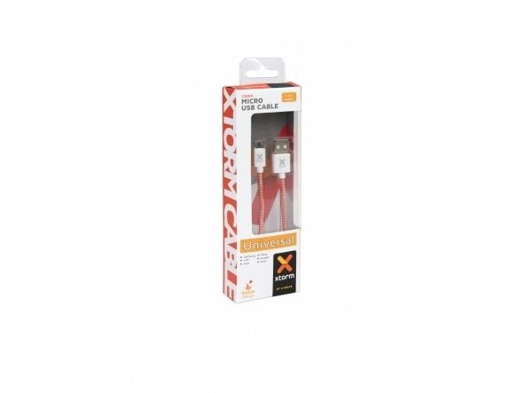 Xtorm CX001, 1 m, USB A, USB 2.0, Hankjønn/hankjønn, 0,48 Gbit/s, Rød, Sølv, Hvit