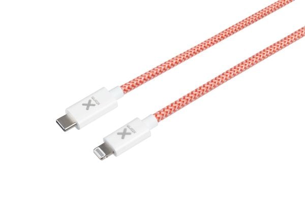 Xtorm CX027, 1 m, USB C, Lightning, Hankontakt, Hankontakt, Röd, Vit