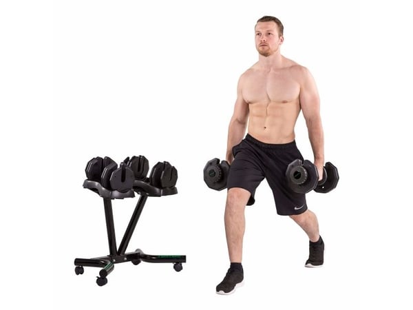 Tunturi 14TUSCL383, justerbar dumbbell, Sort, 25 kg, 42,5 cm, 1 stykker