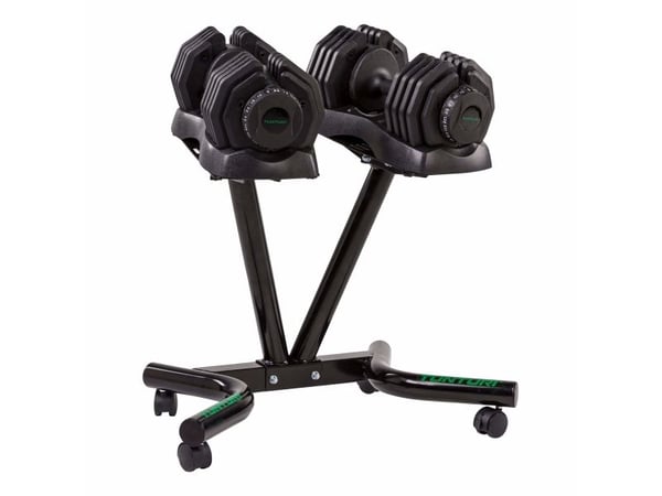 Tunturi 14TUSCL383, justerbar dumbbell, Sort, 25 kg, 42,5 cm, 1 stykker