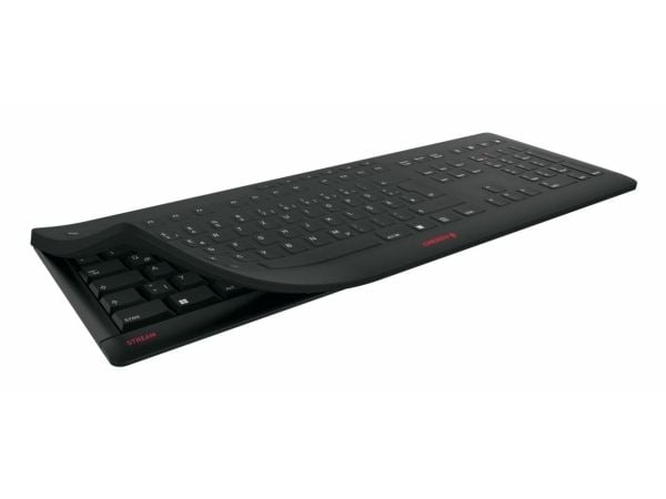 CHERRY STREAM PROTECT - Tastatur - trådløs - 2.4 GHz - QWERTY - Storbritannia - tastsvitsj: CHERRY SX - svart