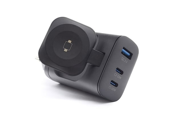 RealPower 450476, inomhus, AC, Trådlös laddning, Svart
