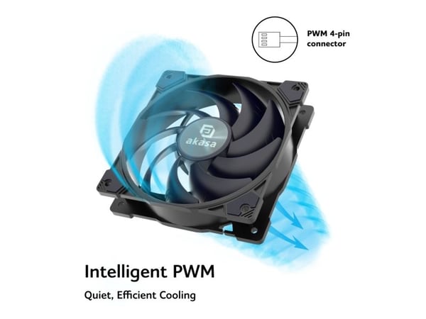 Akasa Alucia SM12 PWM-tuuletin, 120mm - musta