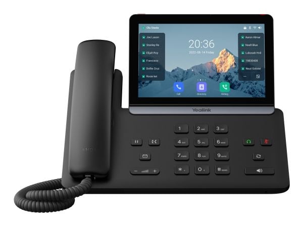 Yealink SIP-T88W - VoIP-telefon med anrops-ID/samtale venter - IEEE 802.11a/b/g/n/ac/ax (Wi-Fi) / Bluetooth 5.0 - 10-veis anropskapasitet - SIP, SI...