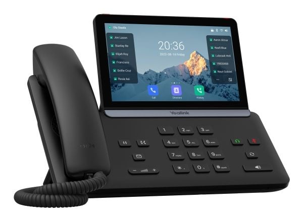 Yealink SIP-T88W - VoIP-telefon med anrops-ID/samtale venter - IEEE 802.11a/b/g/n/ac/ax (Wi-Fi) / Bluetooth 5.0 - 10-veis anropskapasitet - SIP, SI...