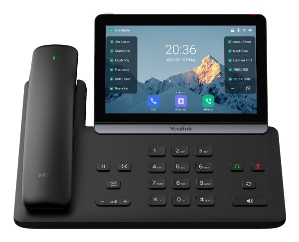 Yealink SIP-T88W Pro - VoIP-telefon med anrops-ID/samtale venter - IEEE 802.11a/b/g/n/ac/ax (Wi-Fi) / Bluetooth 5.0 - 10-veis anropskapasitet - SIP...