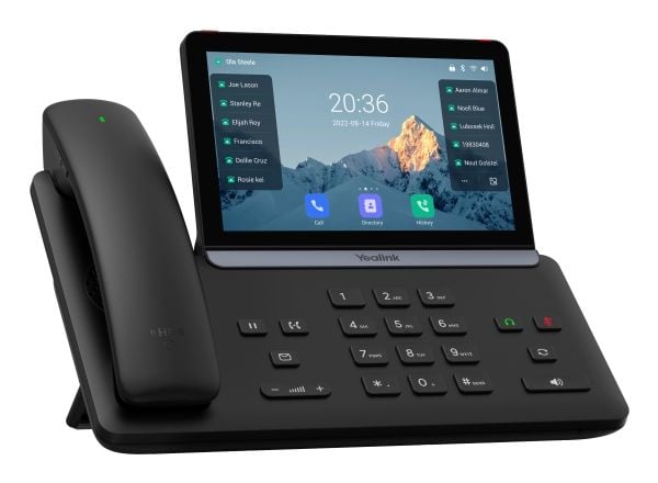 Yealink SIP-T88W Pro - VoIP-telefon med anrops-ID/samtale venter - IEEE 802.11a/b/g/n/ac/ax (Wi-Fi) / Bluetooth 5.0 - 10-veis anropskapasitet - SIP...