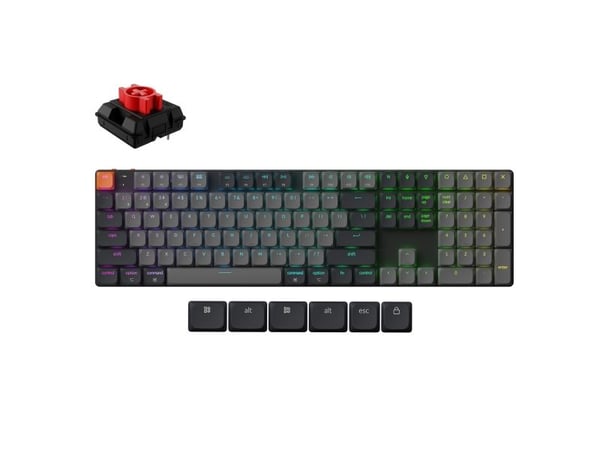 Keychron K5 - Version 2 - tastatur - QMK, mekanisk - 100% - full size - bakgrunnsbelyst - trådløs - Bluetooth 5.2, USB-C - tastsvitsj: Keychron Low...