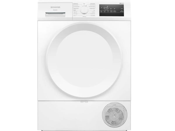 Siemens iQ300 WT43HV04, Frittstående, Frontmatet, Kondensasjon, Hvit, Rotasjon, Berøringskontroll, Riktig/Høyre
