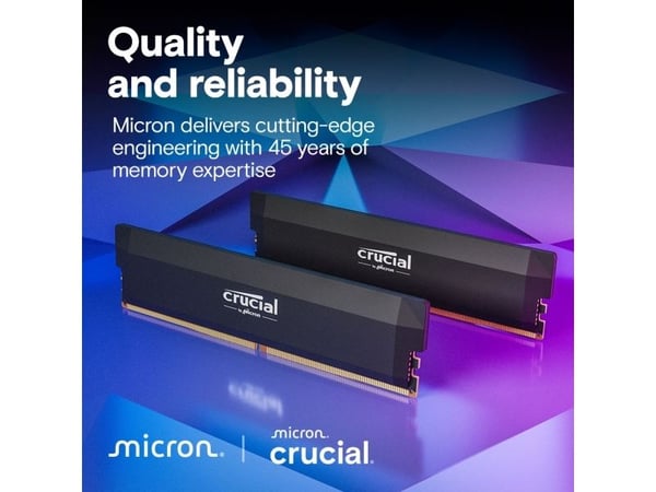 Crucial Pro - DDR5 - modul - 16 GB - DIMM 288-pin - 3200 MHz / PC5-51200 - CL38 - 1.35 V - ikke-bufret - on-die ECC - svart