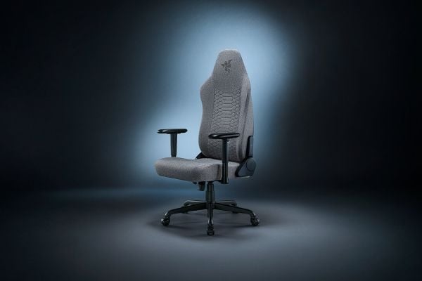 Razer Iskur V2 X - Spillestol - ergonomisk - armlener - T-formet - tipping - roterende - lysegrå