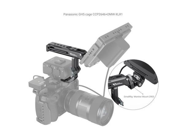 SmallRig 3082, Toppgrep, Sort, Aluminium, 1/4-20, 3/8-16", Sony XLR-K1M / K2M / K3M and Panasonic DMW-XLR1 / XLR2, 40 mm