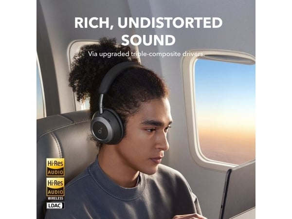 Anker Soundcore Space One Pro, Ledning & Trådløs, Samtaler/musikk, 286,2 g, Hodesett, Sort