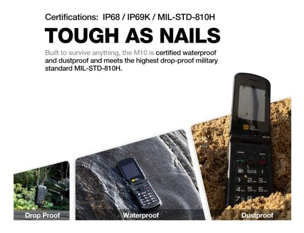 AGM M10, Simpukka, Kaksois-SIM, 6,1 cm (2.4"), Bluetooth, 1200 mAh, musta