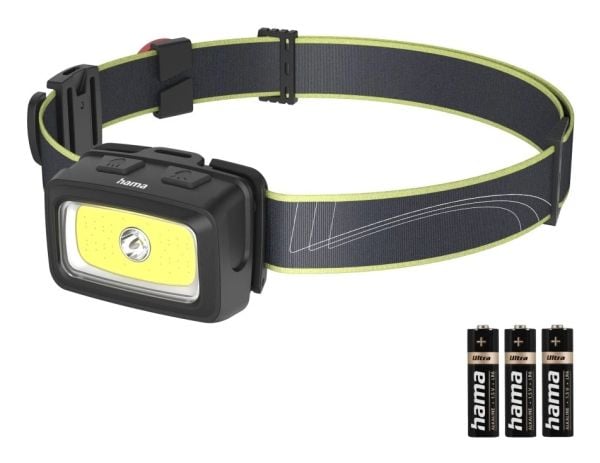 Hama HL350, Hodebåndslommelykt, Svart, Blå, Gult, Plast, Knapper, IP44, LED