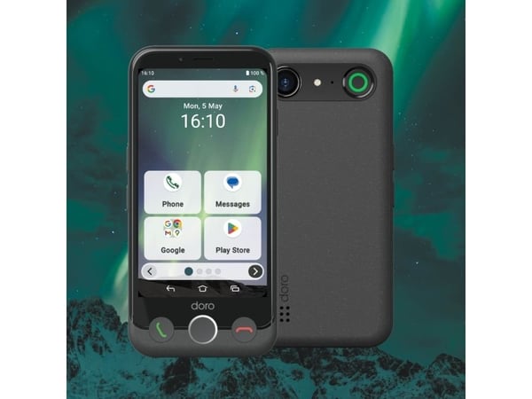 Doro Aurora A10, 11,4 cm (4.5"), 4 GB, 64 GB, 13 MP, Android 14, Sort