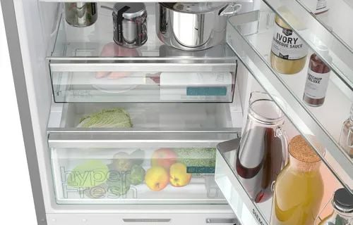 Siemens iQ500 KG39NAIAU - Kjøleskap/fryser - bunnfryser - bredde: 60 cm - dybde: 66.5 cm - høyde: 203 cm - 363 liter - Klasse A - børstet stål