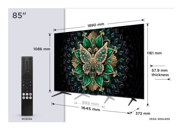 TCL 85C6K QLED 85'' 4K Ultra HD Google TV
